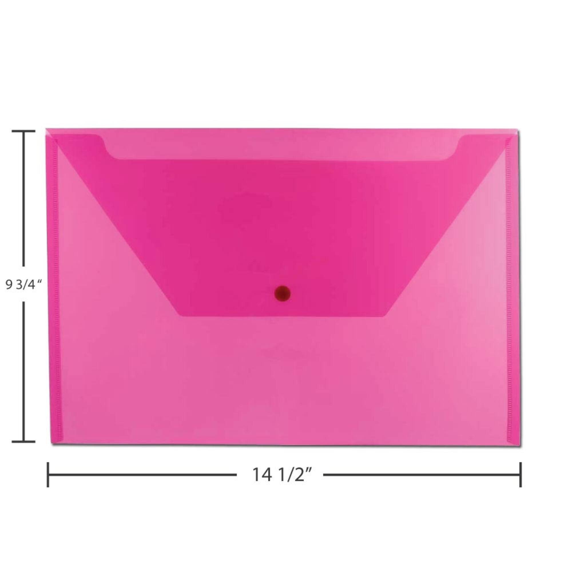 JAM Paper 9.75" x 14.5" Assorted Plastic Snap Closure Envelopes, 6ct.